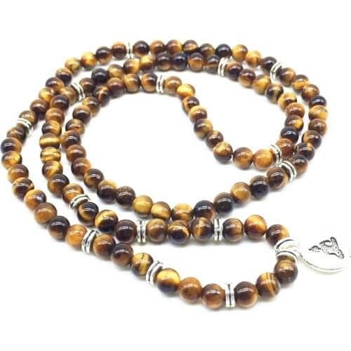74cm Women Bracelet Natural Tiger Stone 6mm Beads Not Glass Really Color Charm Pendant Necklaces Bracelets