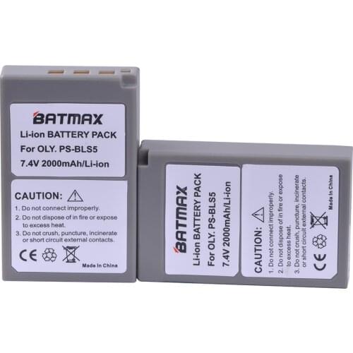 Batmax PS-BLS5 PS BLS5 PSBLS5 2000mAh Battery for Olympus OM-D E-M10,EM-10 II III PEN E-PL2 E-PL5 E-PL6 E-PL7 E-PM2 Stylus 1