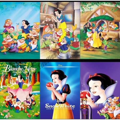 5D DIY Diamond Painting Disney Anime Snow White and The Seven Dwarfs Diamond Mosaic Embroidery Cross Stitch Kits Home Decoration