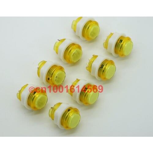 Reyann 24mm 8pcs 5V Arcade LED Illuminated Push Button Light Buttons Select Button For Coin Operator Cabinet & JAMMA - Yellow