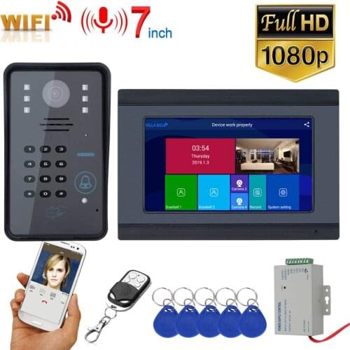 Wireless Doorbell 7" Wifi Ip Doorbell RFID Password Video Door Phone Intercom 1080P Wired Camera Waterproof Door Bell Ring Bell