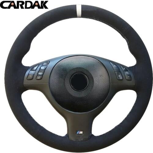 CARDAK Hand Sewing Car Steering Wheel Cover For BMW E46 M3 E39 330i 540i 525i 530i 330Ci M3 2001 2002 2003 Braid Car Accessories
