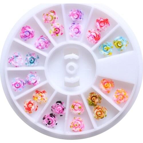 1 Box Mixed Resin Flower Clear Flatback Nails Art Resin For Decorations Beads Fit Embellishments of Fabric Garment