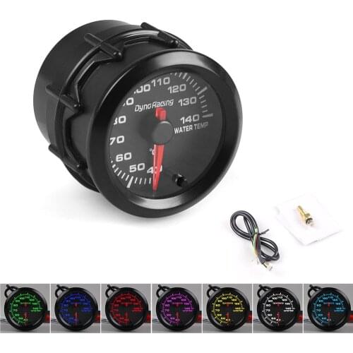 Dynoracing 2" 52mm 7 Colors changeful Backlight Water Temperature Gaueg High Speed Stepper Motor With Sensor Car Meter TT101489