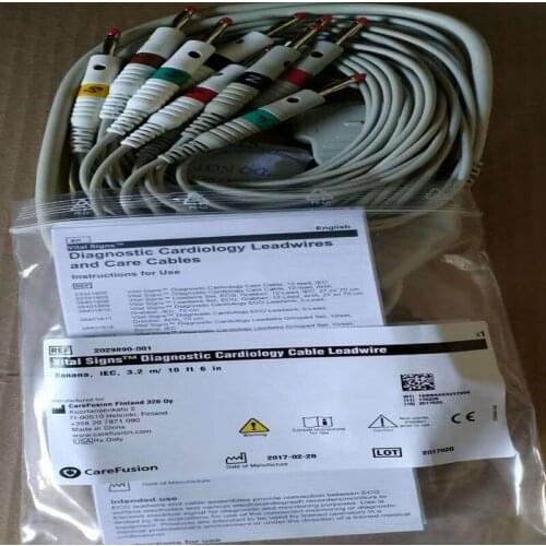 GE ECG cable for GE MAC400 800 600 1200 Original GE ECG lead wire European standard Order number 2029890-001