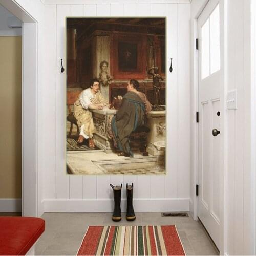 Citon Canvas Art Oil Painting Lawrence Alma Tadema《The discourse》Artwork Poster Picture Wall Decor Modern Home Decoration