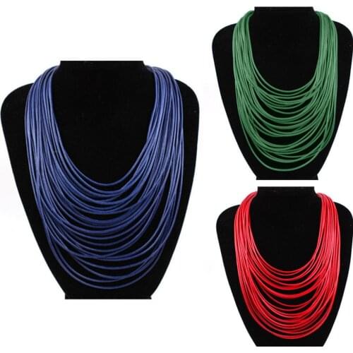 Multi-layer Jewelry Accessories Fabala All-Match Leather Rope Bohemian Multicolor Long Necklace Pendant