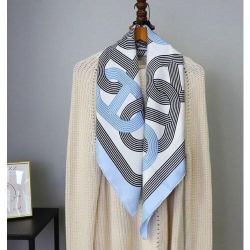 Fashion Print 100% Twill Silk Scarf Shawl 18mm Thicken Type
