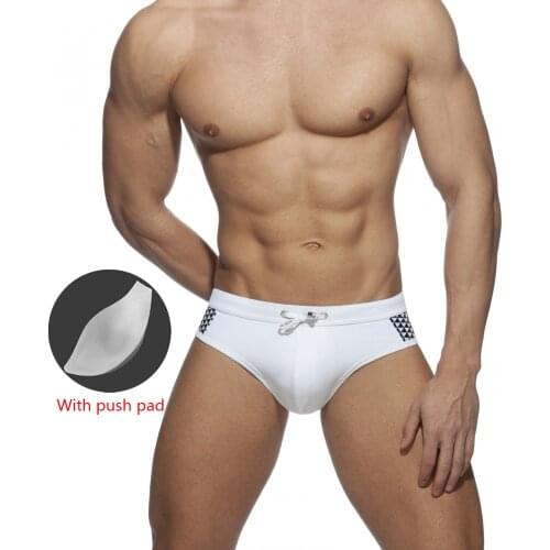 2021 New Mens Swimming Trunks Summer Water Sports Shorts Husband Briefs Bikini Men Protective Pad Bikini Surf Push Pad Swimsuit