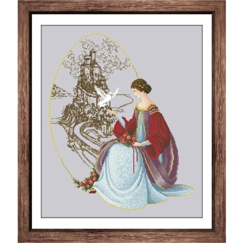 Once upon a time cross stitch kit fairy pattern design 18ct 14ct 11ct silver canvas embroidery DIY needlework