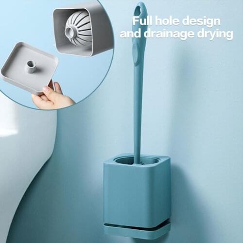 Long Handle Toilet Brush Set Toilet Cleaning Brush And Holder Standing Scrubber Soft Head Bathroom Hotel Cleaning Tools