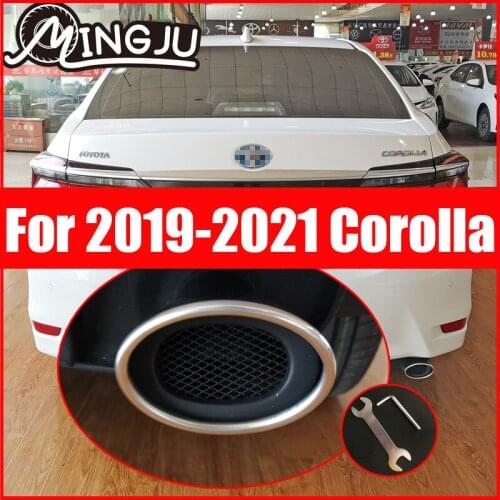 1Pc For Toyota Corolla 2019 2020 2021 Exhaust Muffler Tip Tail Pipe End Trim Finisher Stainless Chrome Cover Accessories