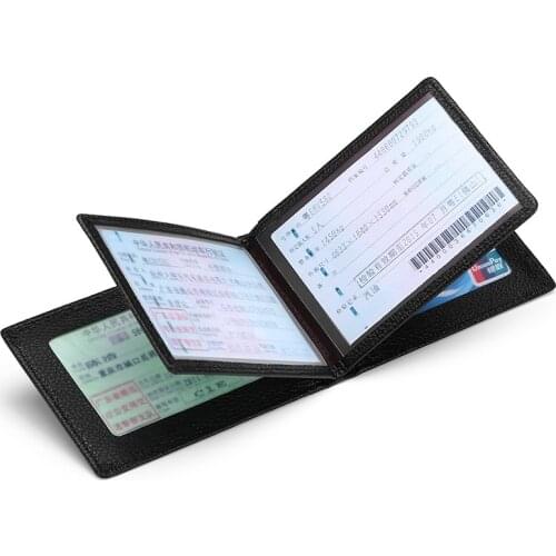 2021 New Mini Fashion Black Credit Card Holder PU Leather Driver License Holder