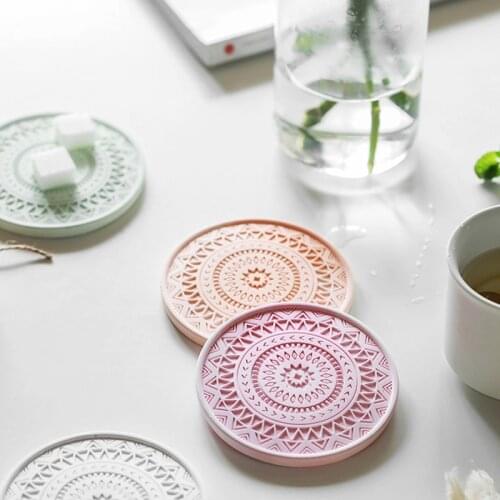 Cement coasters silicone mold coffee coasters molds patterned coasters dining room supplies DIY handmade products tray mold