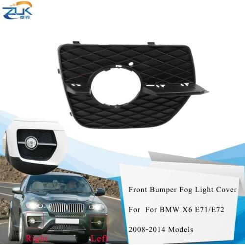 ZUK Front Bumper Fog Light Fog Lamp Cover Trim Mesh Grill Grille For BMW X6 E71 E72 2008-2014 Foglight Garnish