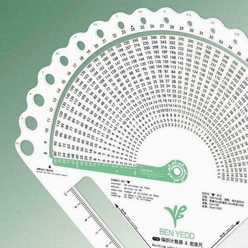 Prym Knitting Gauge Converter Sweater Knitting Circular Weave Craft Knit Ruler Knitting Counter Density Ruler Sewing Tools