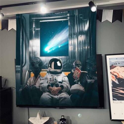 Psychedelic Astronaut Tapestry Wall Hanging Trippy Universe Wall Tapestry Wall Cloth Tapestries Wall Carpet Thin Bedspread Cover