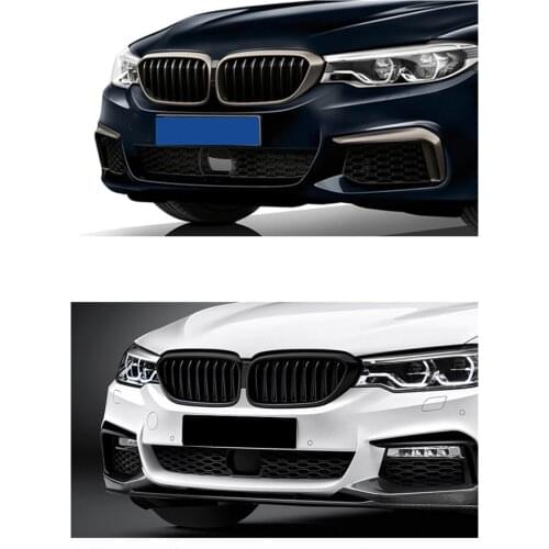 Front Bumper Kidney Grille Grill for BMW G30 G31 G38 5 Series 525I 530I 540I 550I 2017-2019 with M-Performance Black Double Line