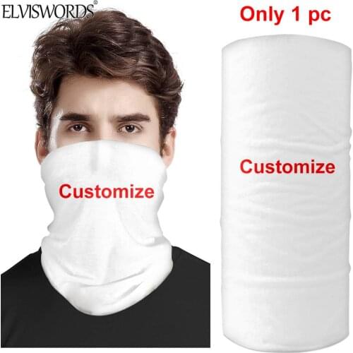 ELVISWORDS 2020 New Men Women Neck Gaiter 3D Customize Bandana Breathable Magic Headscarf Outdoor Protective Face Cover