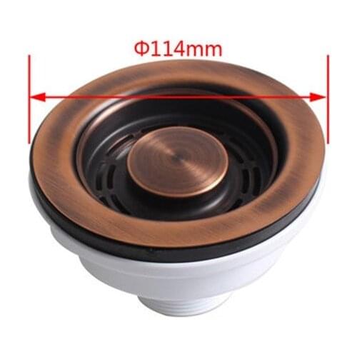 MTTUZK Sink drain bowl shape drainer 304 stainless steel drainer Kitchen sink filter drain Red bronze color Sink drain