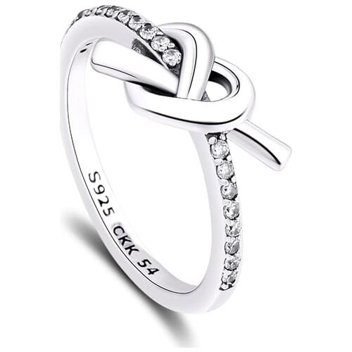 Knotted Heart Rings 100% 925 Sterling Silver Jewelry Free Shipping