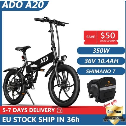 ADO A20 Electric Bike 20Inche Flodable Electric Bicycle 36V10.4AH Lithium Battery Ebike Men Women City BIke 350W Mountain Bike