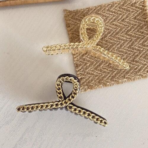 Alloy Women Girls Fashion Transparent Hair Claws Hair Clips Hair Accessories Elegant korean Style Women Big Size Chain Headwear