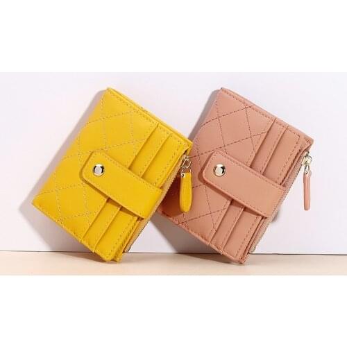 Wallet Women Lady Short Women Wallets Black Red Color Mini Money Purses Small Fold PU Leather Female Coin Purse Card Holder