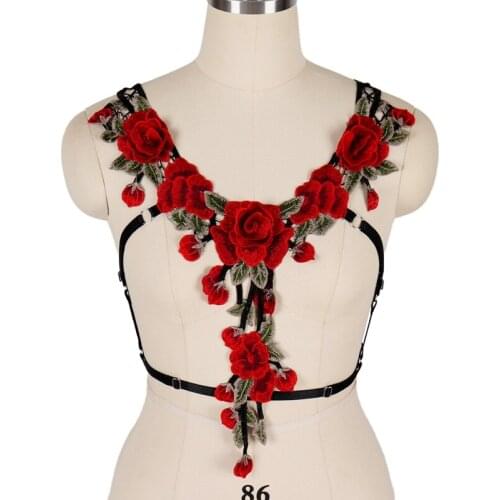 Rose Design Womens Underwear Gothic Handmade Erotic Lingerie Punk Rock Rave Costume Sword Belt Womens Belt For Stocking