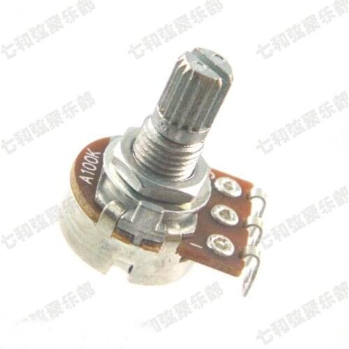 10 pcs A100k Short Split shaft 15mm Guitar Volume Tone Pots Audio Switch Potentiometer for ELectric Bass guitar