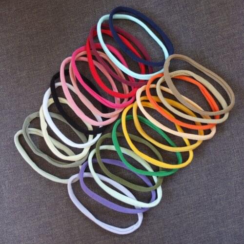 10 pcs Soft Thin Super Stretchy Nylon Headbands Hair Bands Skinny elastic headband DIY Hair Accessorie Supply One Size Fits All