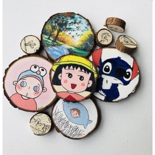 3-12cm Thick Natural Pine Round Unfinished Wood Slices Circles With Tree Bark Log Discs DIY Crafts Wedding Party Painting Decor