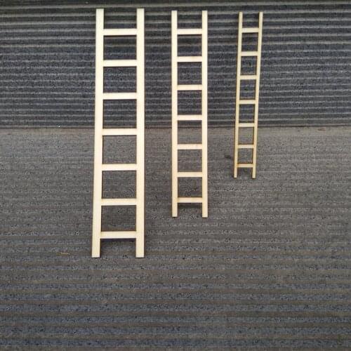 3pcs Plain 7 Rungs Mini Wooden Ladder Pieces Fairy Doll House DIY Art Craft