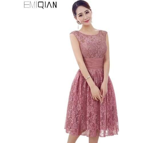 Freeshipping Real Pictures New Arrival A Line O Neck Lace Short Prom Dress