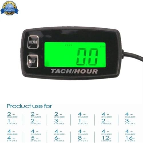Digital Resettable Backlit Gauge for 2/4 Stroke Engines motorcycle marine glider ATV snow blower lawn mower jet ski pit bike 35R