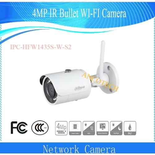 Dahua hot sale 4MP IR Bullet WI-FI Camera IPC-HFW1435S-W-S2 Supports 256 G Micro SD card DAHUA WIFI Camera