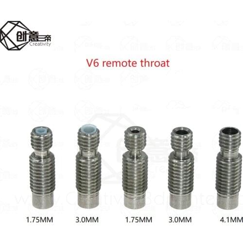 5PC/lot Creativity 3D Printer Part V6 Remote Throat Heat Break Hotend M6 For 1.75 /3.0/4.1mm Filament Stainless Steel v6 Throat