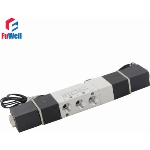 4V130-06 Solenoid Valve AC220V 5 Ports 3 Positions Double Head Pneumatic Control Valve PT1/8 Air Valve
