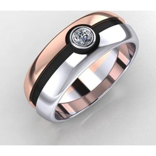FYJS Unique Mixed Colors Alloy Round Finger Ring for Women Anniversary Gift Jewelry