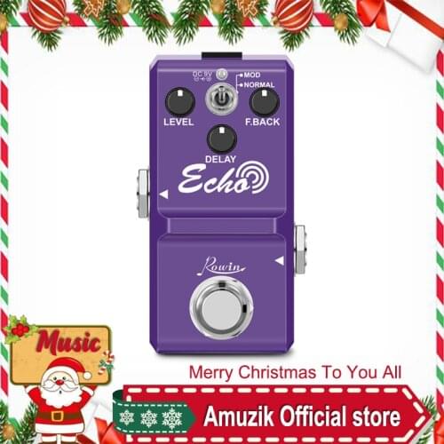 Rowin True Bypass Guitar Delay Effect Pedal Super Mini Classic Natural Echo Box For Electric Guitar
