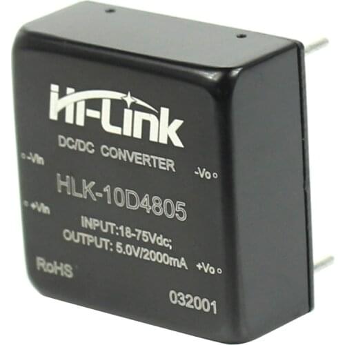 HLK-10D4805 48V to 5V2A10W DC Isolated Power Module DCDC 4: 1 Wide Woltage Input 25.4*25.4*11mm