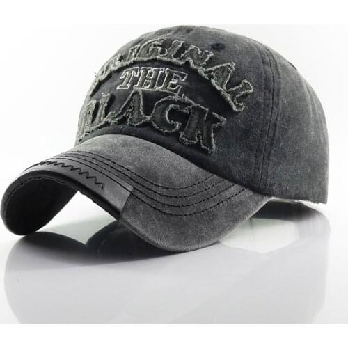 Original Black Washed Cotton Cowboy Baseball Caps Harajuku Retro Outdoor Sports Anti-UV Visor Sun Hats Adjustable Snapback Caps