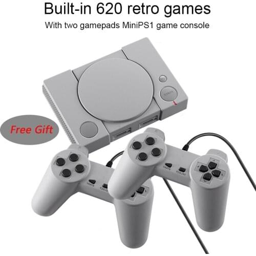 Mini TV Game Case 8 Bit Retro Video Game Console With Two Gamepad Built-In 620 Games Handheld Gaming Player For PS1