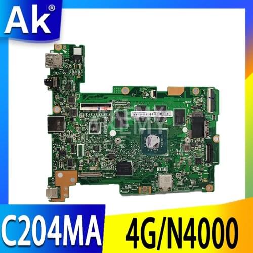 90NX02A0-R02001 C204MA 4G/N4000 32G-SSD Laptop motherboard For ASUS C204MA C204M C204 Mainboard REV2.1 motherboard