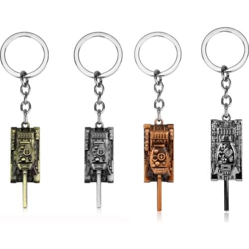 MQCHUN Game World of Tanks KeyChain Alloy Metal Tank Model Pendent Keyring gift key chain ring holder car Fans souvenirs-50
