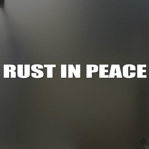 Rust in Peace Sticker Funny Jdm Race Window stickers 18x4cm