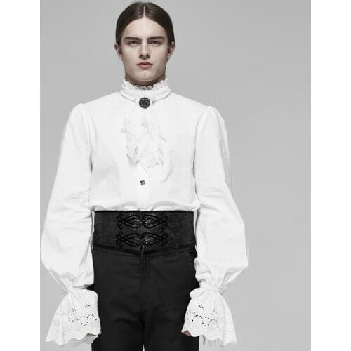 PUNK RAVE Mens Gothic Palace Jacquard Wast Girdle Vintage Gorgeous Dark Metal Pattern Slim Fit Party Evening Costume Corset