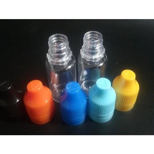 10ML PET Plastic Dropper Bottle E Juice Clear Bottle With Tamper Evident Child Proof Cap Long Thin Tip E-liquid Bottles