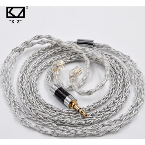 KZ Silver blue mixed 8 shares 784 cores Silver plated Upgrade cable DIY earphone wire for zsn zsn pro zs10 pro ZAX ASX DQ6 CA4