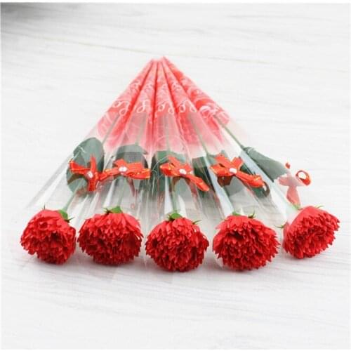 50pcs Single Simulation Soap Flower Carnation Personalized Girlfriend Gift Valentines Day Festive Birthday Party Wedding Favors